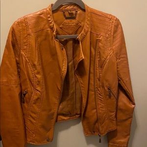 Brown leather jacket